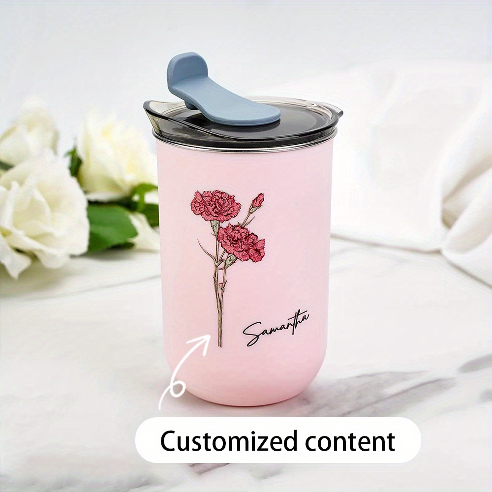Coffee Equipment With Name - Personalized Birth Flower Coffee Tumbler, Custom