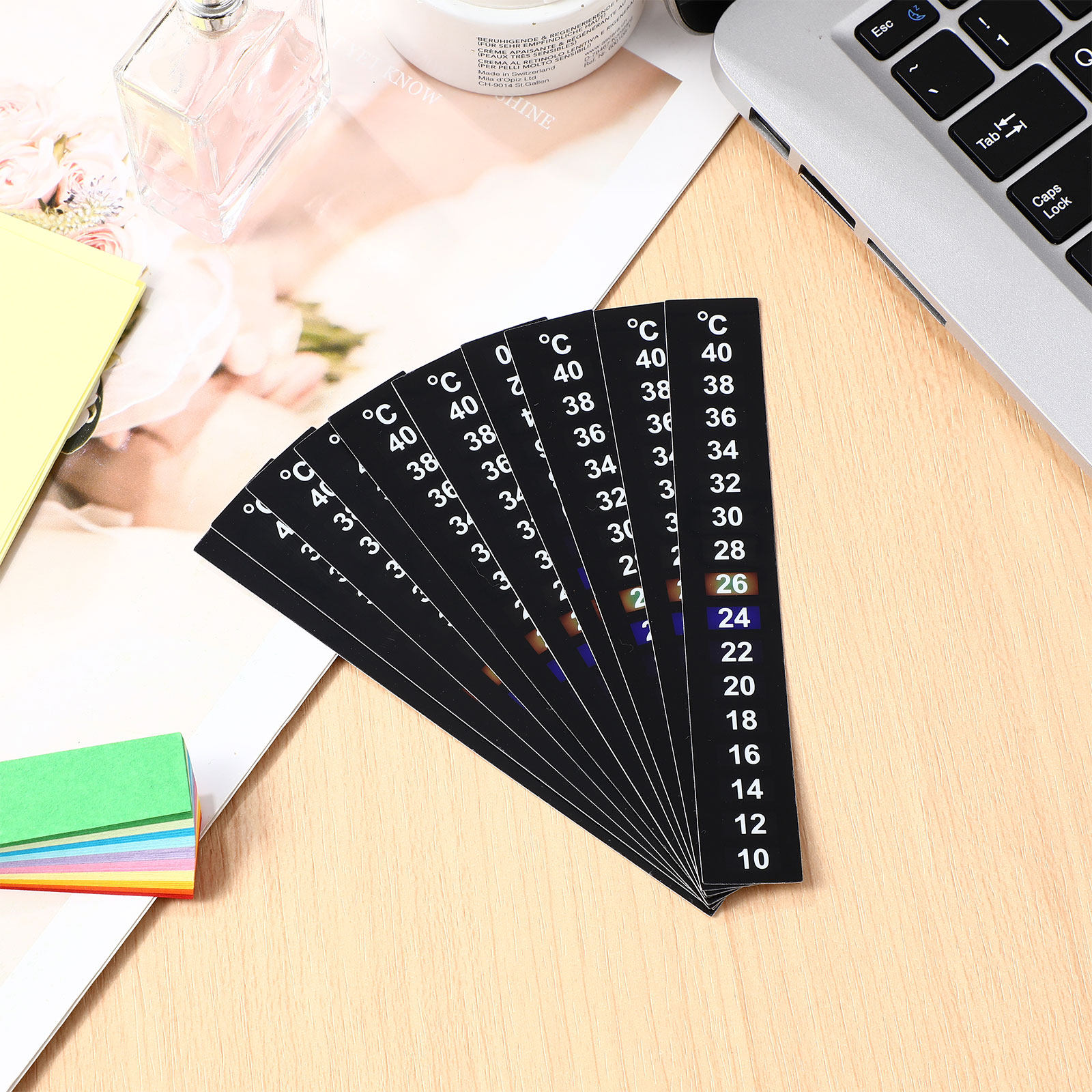 10Pcs Liquid Crystal Temperatu - Temperature Strip Thermometer ulasan dan harga