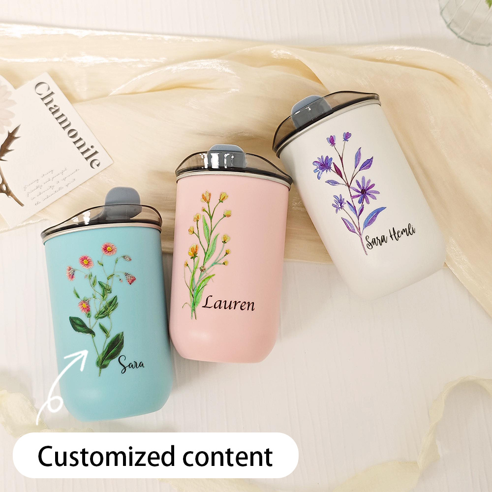 Custom Birth Flower Stainless  - Coffee Equipment With Name ulasan dan harga