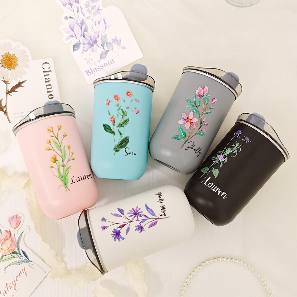 Custom Birth Flower Stainless  - Coffee Equipment With Name ulasan dan harga