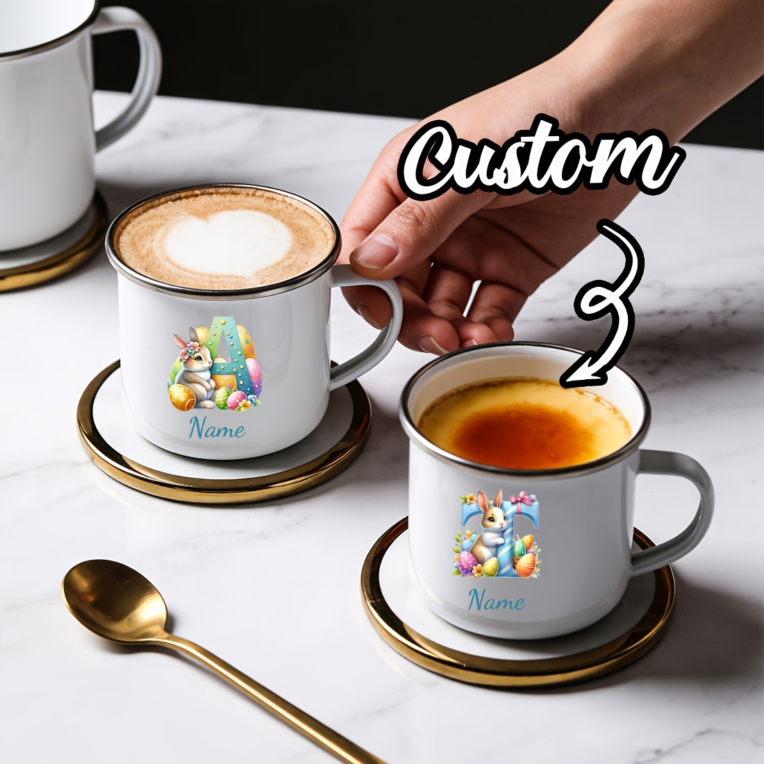 Personalized Mug Floral Initia - Coffee Equipment With Name ulasan dan harga