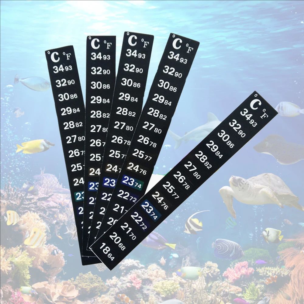 5Pcs/10Pcs Aquarium Fish Tank  - Temperature Strip Thermometer ulasan dan harga