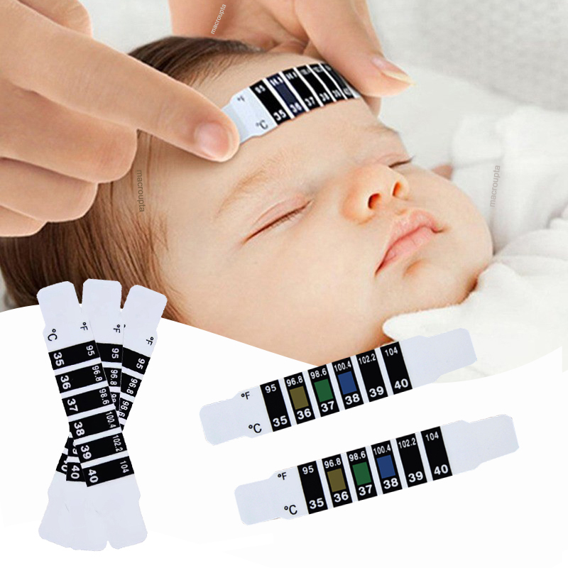 10Pcs Forehead Head Strip Ther - Temperature Strip Thermometer ulasan dan harga