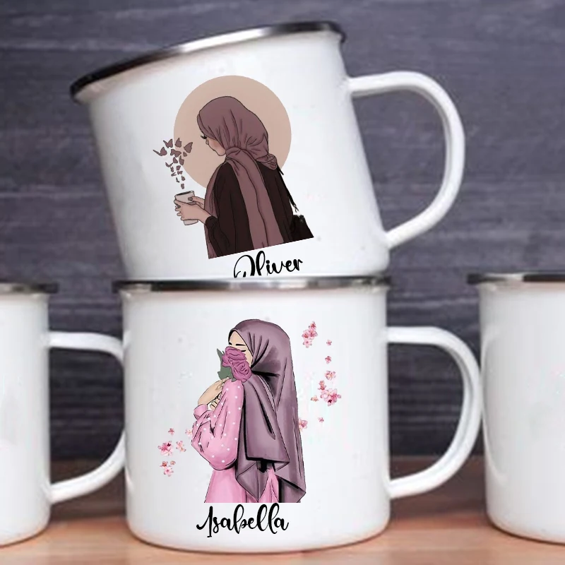 Personalised Hijabi Girl Print - Coffee Equipment With Name ulasan dan harga