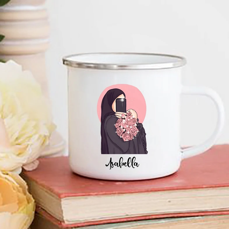 Personalised Hijabi Girl Print - Coffee Equipment With Name ulasan dan harga