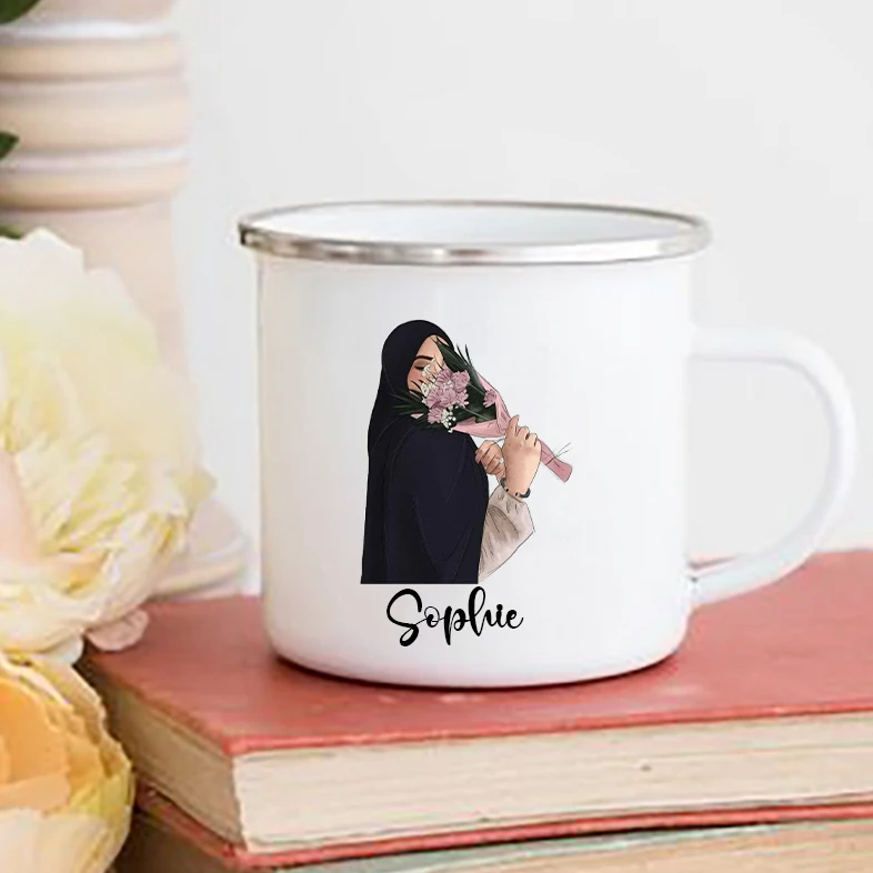 Personalised Hijabi Girl Print - Coffee Equipment With Name ulasan dan harga
